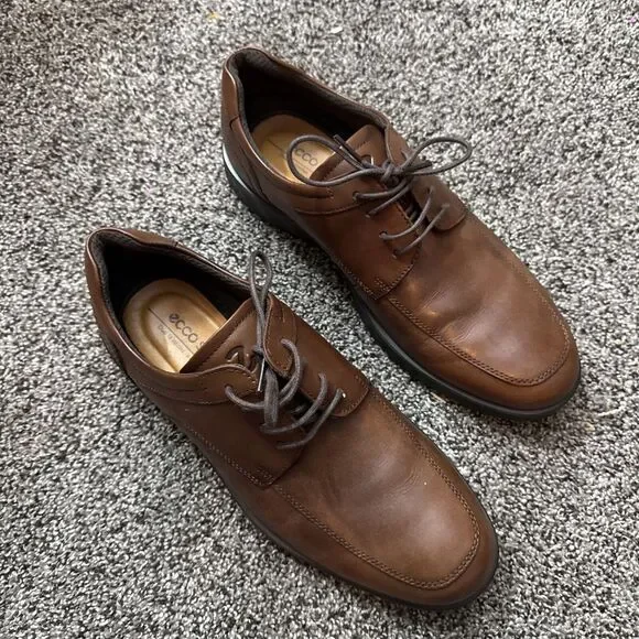 Ecco Men's Lite Hybrid Plain‎ Toe Tie Oxford Cognac New 41 7-7.5